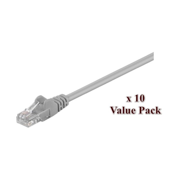 MicroConnect - U/UTP CAT5e 5M Grey 10 Pack - 1 pcs. = 10 pcs. in one bag - PVC 4x2xAWG 26 CCA
