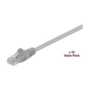 MicroConnect - U/UTP CAT5e 10M Grey 10 Pack - 1 pcs. = 10 pcs. in one bag - PVC 4x2xAWG 26 CCA