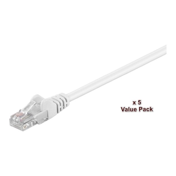 MicroConnect - U/UTP CAT5e 15M White 5 Pack - 1 pcs. = 5 pcs. in one box - PVC 4x2xAWG 26 CCA