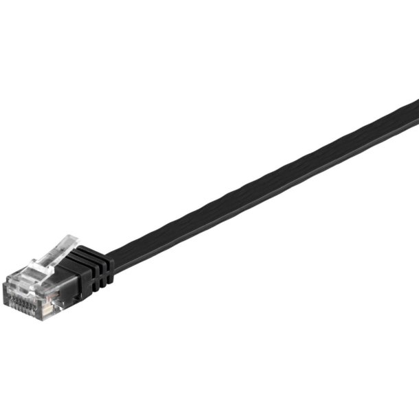 MicroConnect - U/UTP CAT6 3M Black Flat Unshielded netw�rkskabel - PVC 4x2xAWG 32/7 CU