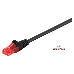 MicroConnect - U/UTP CAT6 15M Black 5 PACK - 1 pcs. = 5 pcs. in one bag - Box 8 (x5) pcs AWG 26 PVC