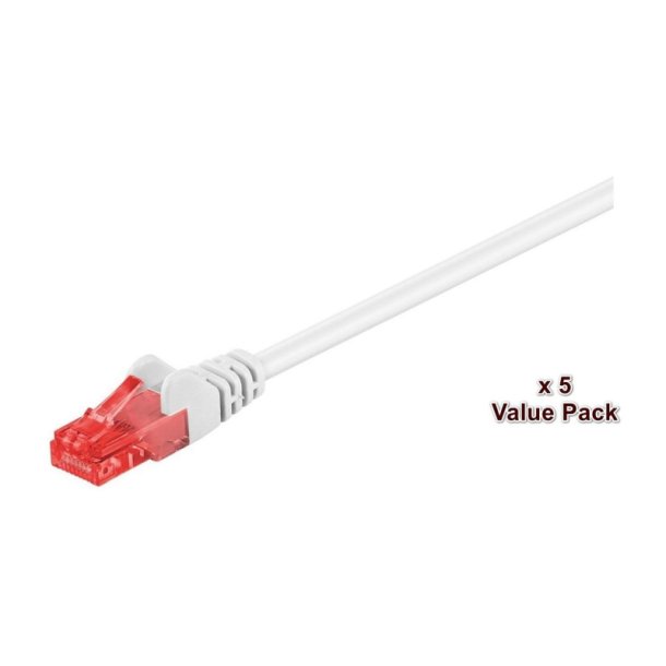 MicroConnect - U/UTP CAT6 15M White 5 PACK - 1 pcs. = 5 pcs. in one bag - Box 8 (x5) pcs AWG 26 PVC
