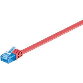 MicroConnect - U/FTP CAT6A 0.50M Red Flat Unshielded netw�rkskabel - PVC 4x2xAWG 30/7 CU