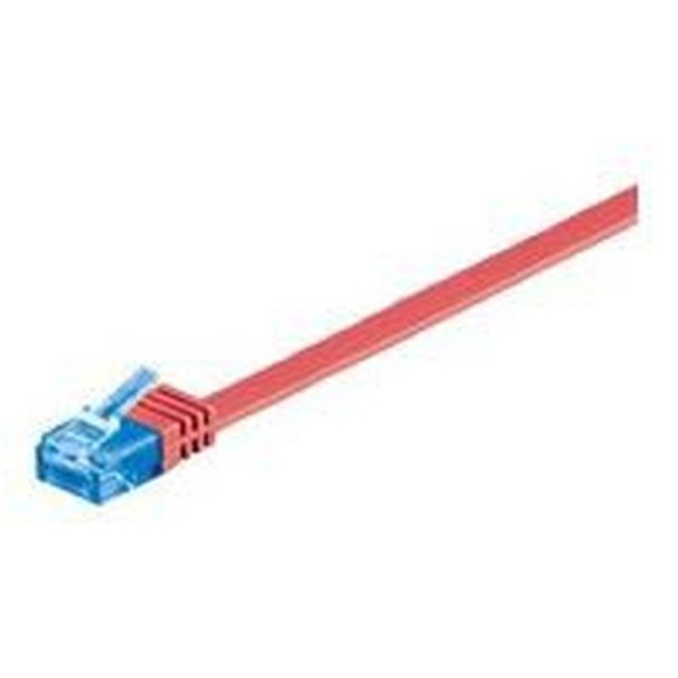 MicroConnect - U/UTP CAT6A 1M Red Flat Unshielded netw�rkskabel - PVC 4x2xAWG 30/7 CU