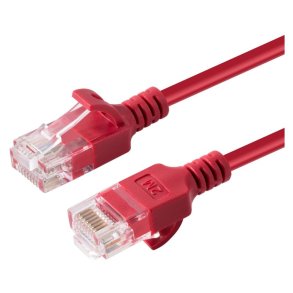 MicroConnect - U/UTP CAT6A Slim 1M Red Unshielded netw�rkskabel - LSZH 4x2xAWG 28 CU OD 3.6mm