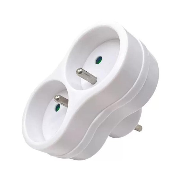  MicroConnect str�mskinnestik Stik EU til 2 franske Type E - hvid