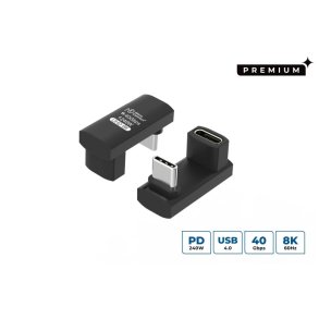 MicroConnect USB kabel - Premium USB4 3x2 USB-C - twice-angled Long adapter - 