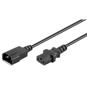 MicroConnect - Black power cable C14F to - Black - Female - Male - 1.8 m - C13 coupler - C14 coupler