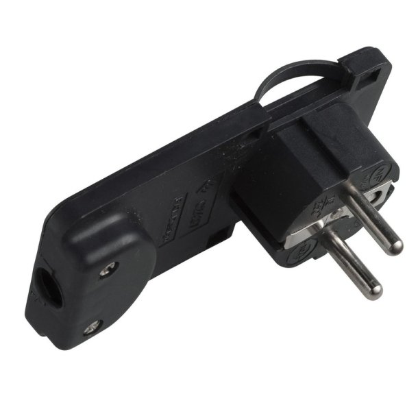 MicroConnect - PESCHPLUG-B - Type F - 230 V - 16 A - Black - 1 - Male/Female