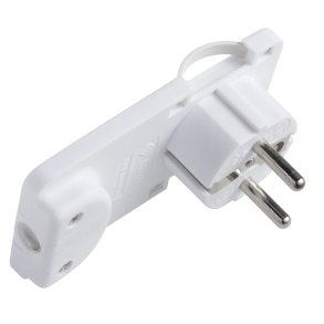 MicroConnect - PESCHPLUG-W - Type F - 230 V - 16 A - White - 1 - Male/Female