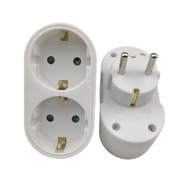 MicroConnect - PESCHPLUG2 - Type F - 230 V - 16 A - White - 1 - Male/Female