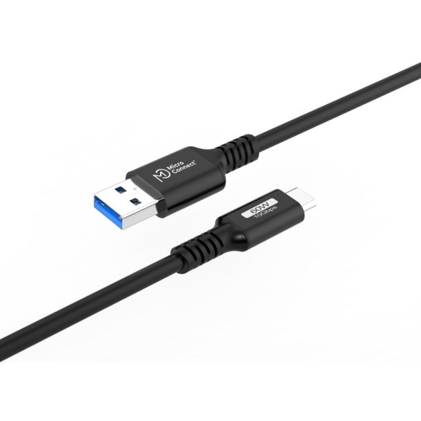 MicroConnect - USB3.2AC5 - USB 3.2 Gen 2 (3.1 Gen 2) - USB C - USB A - Male - Straight - 60 W