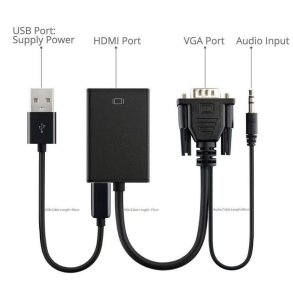 MicroConnect - VGAHDMI - 0.15 m - VGA (D-Sub) - Male - Female - Straight - Black