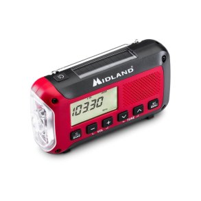 Midland n�dradio ER250BT - Lygte, H�ndsving og solpanel