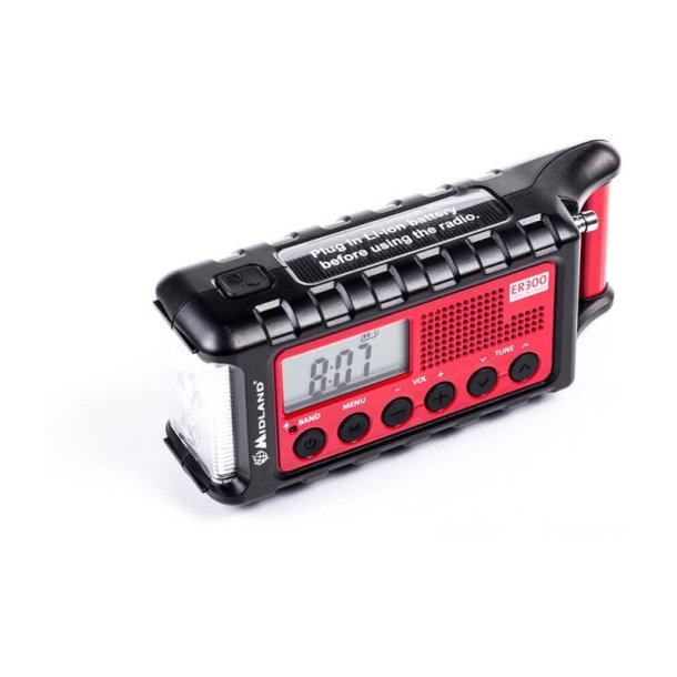 Midland ndradio ER300 - Lygte, Hndsving og solpanel