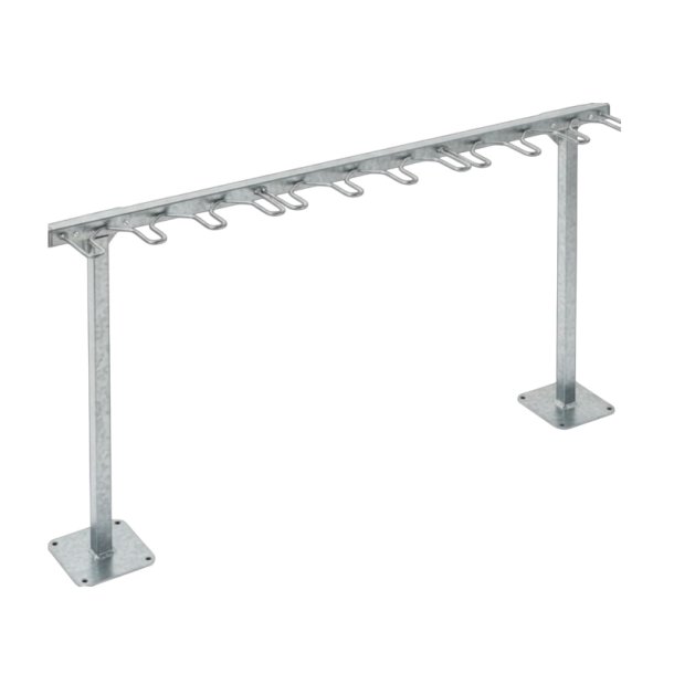 St&auml;ll f&ouml;r 9 sparkcyklar  30 mm galvaniserat st�l, st�ende montering