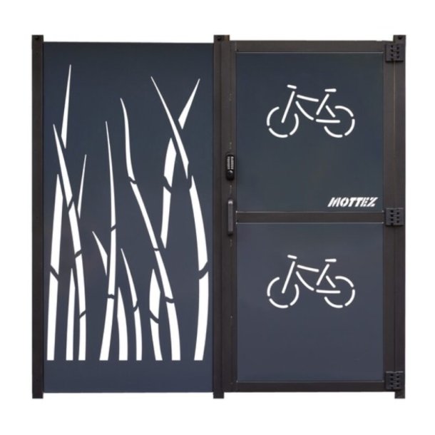 Mottez Cubit Secure cykelskur st�l 3 x 5 meter - galvaniseret st�l bladeform