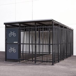 Mottez Cubit Secure cykelskur st�l 3 x 5 meter - galvaniseret st�l bamboo