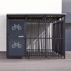 Mottez Cubit Secure cykelskur st�l 3 x 5 meter - galvaniseret st�l bamboo