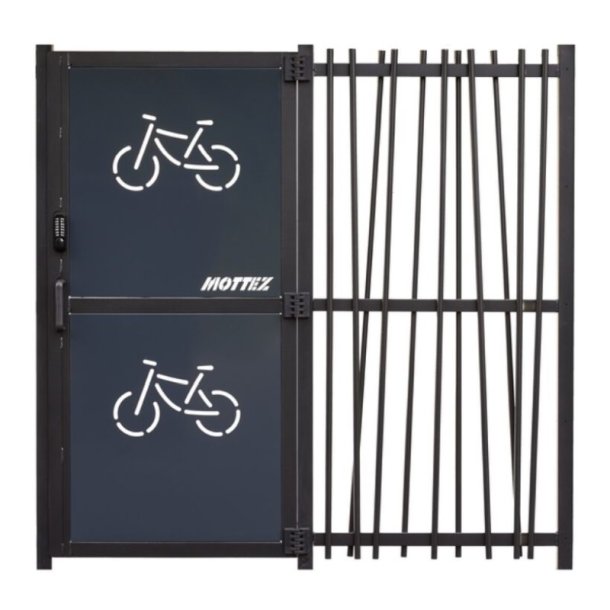 Mottez Cubit Secure cykelskur st�l 3 x 5 meter - galvaniseret st�l bamboo