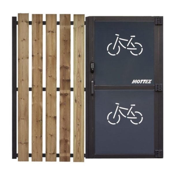 Mottez Cubit Secure cykelskur st�l 3 x 5 meter - galvaniseret st�l/tr�