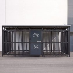 Mottez Cubit Secure cykelskur st�l 5 x 5 meter - galvaniseret st�l bamboo