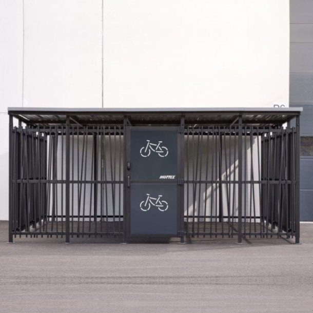 Mottez Cubit Secure cykelskur st�l 5 x 5 meter - galvaniseret st�l bamboo