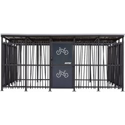 Mottez Cubit Secure cykelskur st�l 5 x 5 meter - galvaniseret st�l bamboo