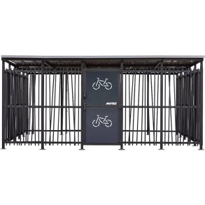 Mottez Cubit Secure cykelskur st�l 5 x 5 meter - galvaniseret st�l bamboo