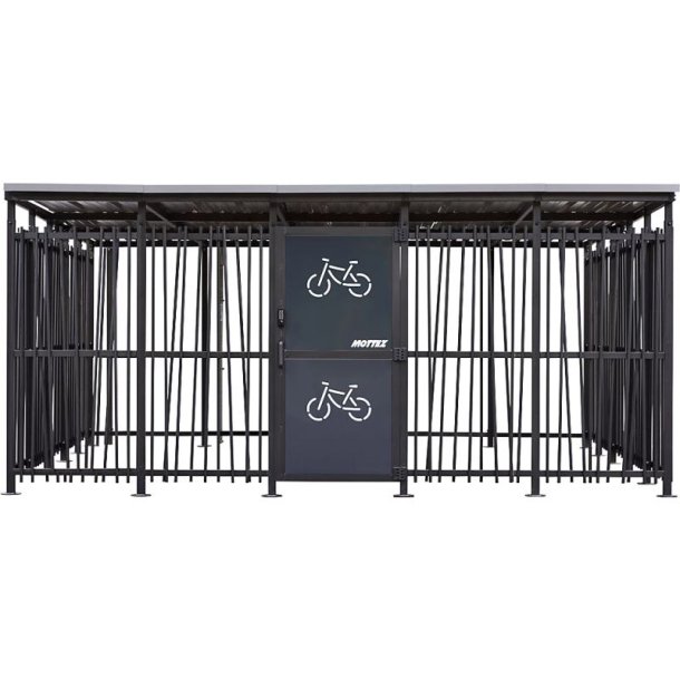 Mottez Cubit Secure cykelskur st�l 5 x 5 meter - galvaniseret st�l bamboo