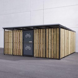 Mottez Cubit Secure cykelskur st�l 5 x 5 meter - galvaniseret st�l/tr�