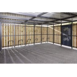 Mottez Cubit Secure cykelskur st�l 5 x 5 meter - galvaniseret st�l/tr�