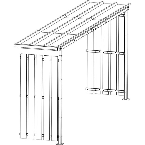 Mottez cykelskur Cubit Secure udvidelse 1 x 5 meter - galvaniseret st�l Tr�