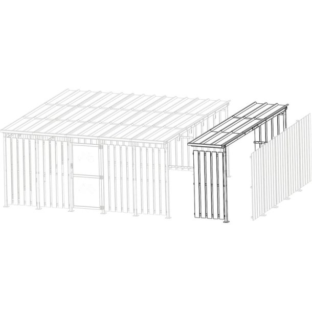 Mottez cykelskur Cubit Secure udvidelse 1 x 5 meter - galvaniseret st�l Tr�