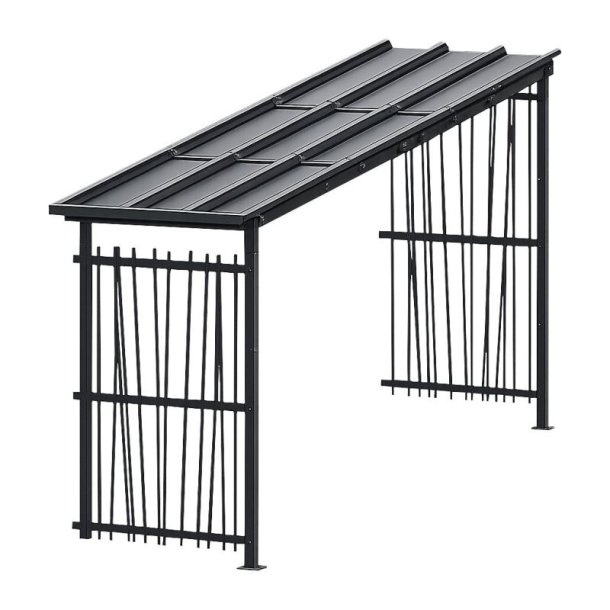 Mottez cykelskur Cubit Secure udvidelse 1 x 5 meter - galvaniseret st�l bamboo