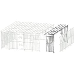 Mottez cykelskur Cubit Secure udvidelse 1 x 5 meter - galvaniseret st�l bamboo
