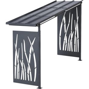 Mottez cykelskur Cubit Secure udvidelse 1 x 5 meter - galvaniseret st�l bladeform