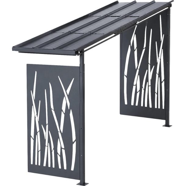 Mottez cykelskur Cubit Secure udvidelse 1 x 5 meter - galvaniseret st�l bladeform