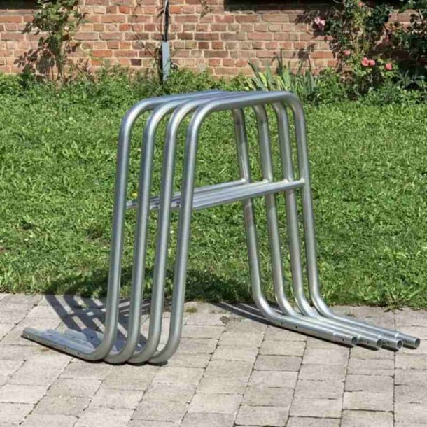 Cykelstativ i st�l  Stabilt cykel stativ - 6 b�jler og tv�rst�nger