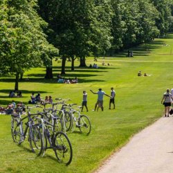 Cykelstativ i st�l  Stabilt cykel stativ - 6 b�jler og tv�rst�nger