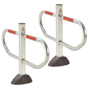 Mottez 2 x 85 cm parkeringsbjler med ls - ens Cylinderlse/ngler