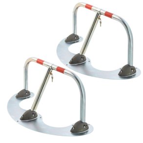 Mottez 2x120cm parkeringsbjler med ls - ens Cylinderlse/ngler