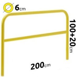 Mottez B357 afsprringshegn &#150; gul - 2x1 meter - 6cm - stbning - Fastgrelse