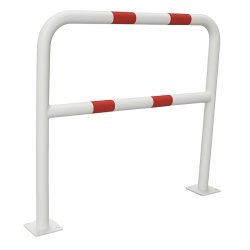 Mottez B358 afsprringshegn &#150; hvid med rd - 1x1 meter - 6cm - Fastgrelse