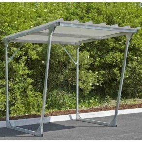 Mottez cykelskur stl til 5 cykler - galvaniseret (uden stativ)