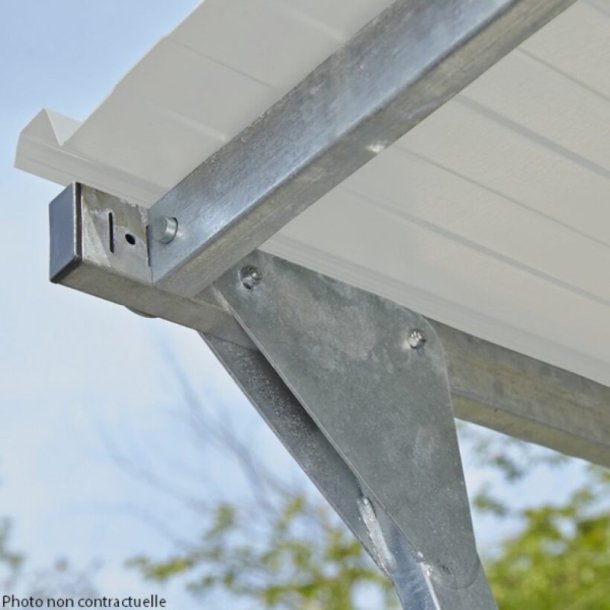 Mottez cykelskur stl til 5 cykler - galvaniseret (uden stativ)