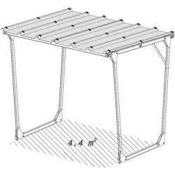 Mottez cykelskur stl til 5 cykler - galvaniseret (uden stativ)