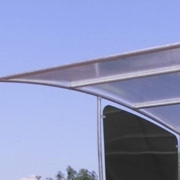 Mottez cykelskur stl til 6 cykler - galvaniseret - sort (med stativ)