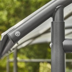 Mottez cykelskur stl modul til 9 cykler - galvaniseret - mrk grn