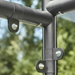 Mottez cykelskur stl modul til 9 cykler - galvaniseret - mrk grn